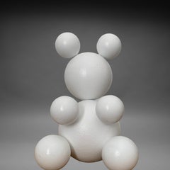 Total White Small Steel Bear 2 Animal Abstract Sculpture