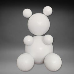 Total White Steel Bear Animal Abstract Sculpture