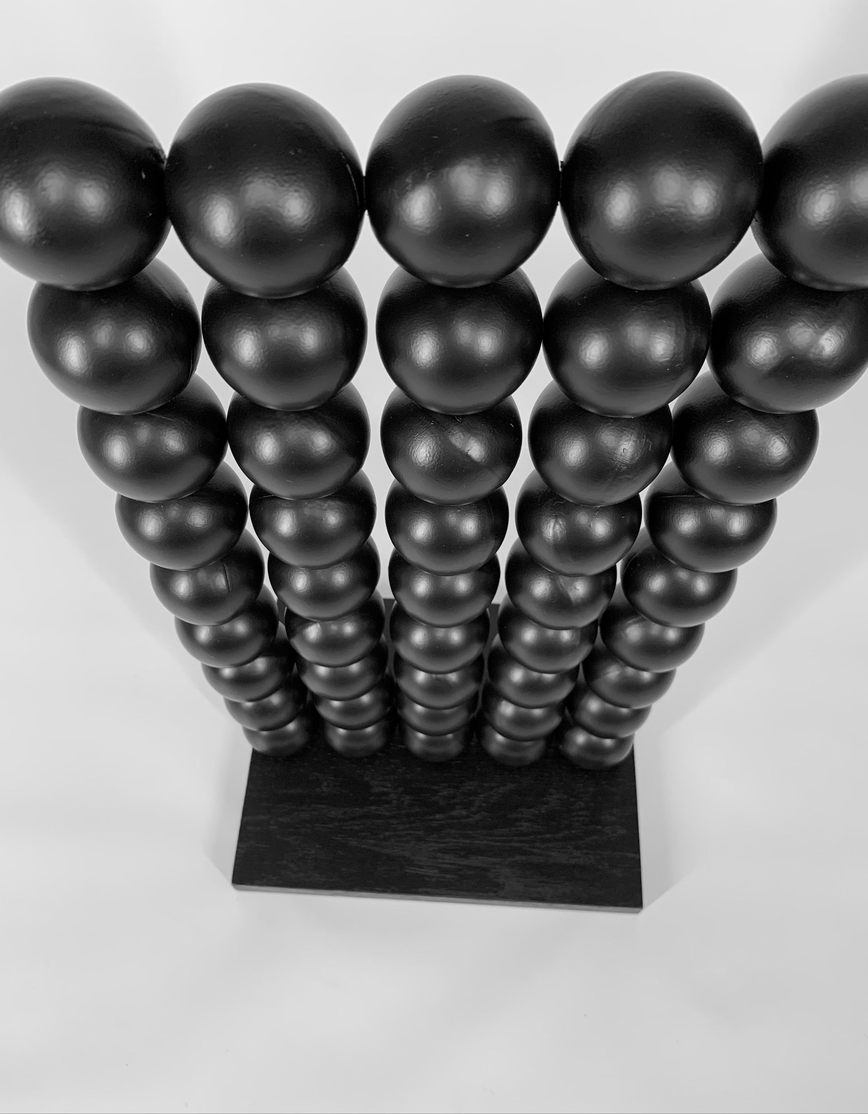 Wall Steel Black Sphere Abstract Sculpture For Sale 8