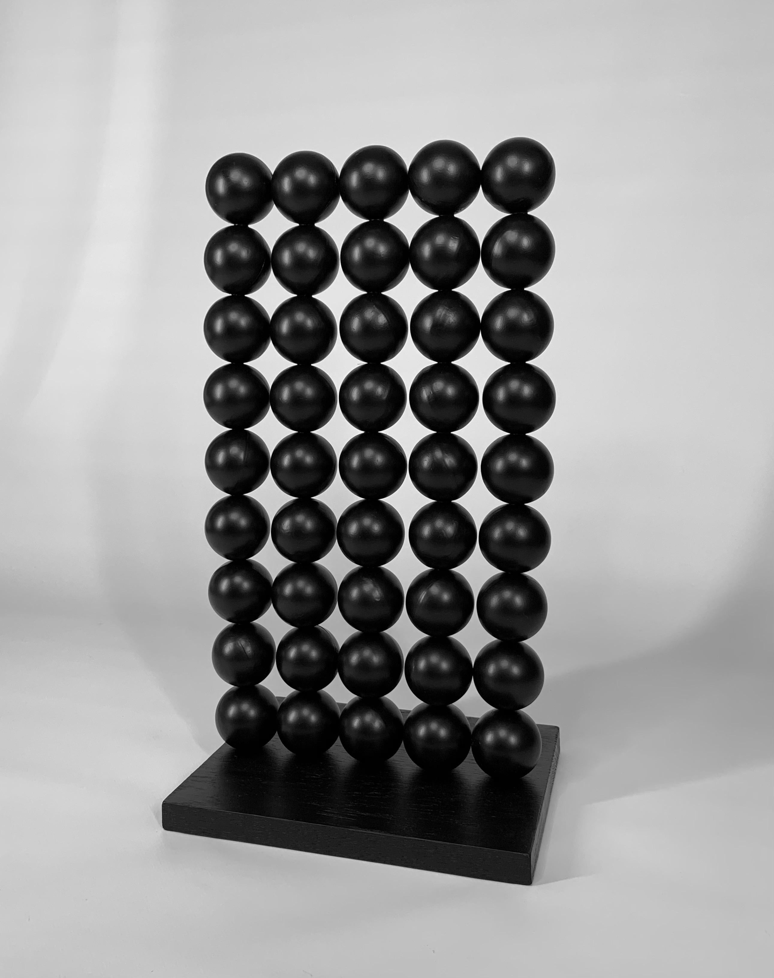 Wall Steel Black Sphere Abstract Sculpture For Sale 6