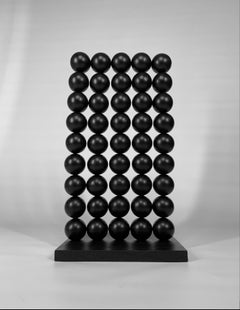 Wall Steel Black Sphere Abstract Sculpture