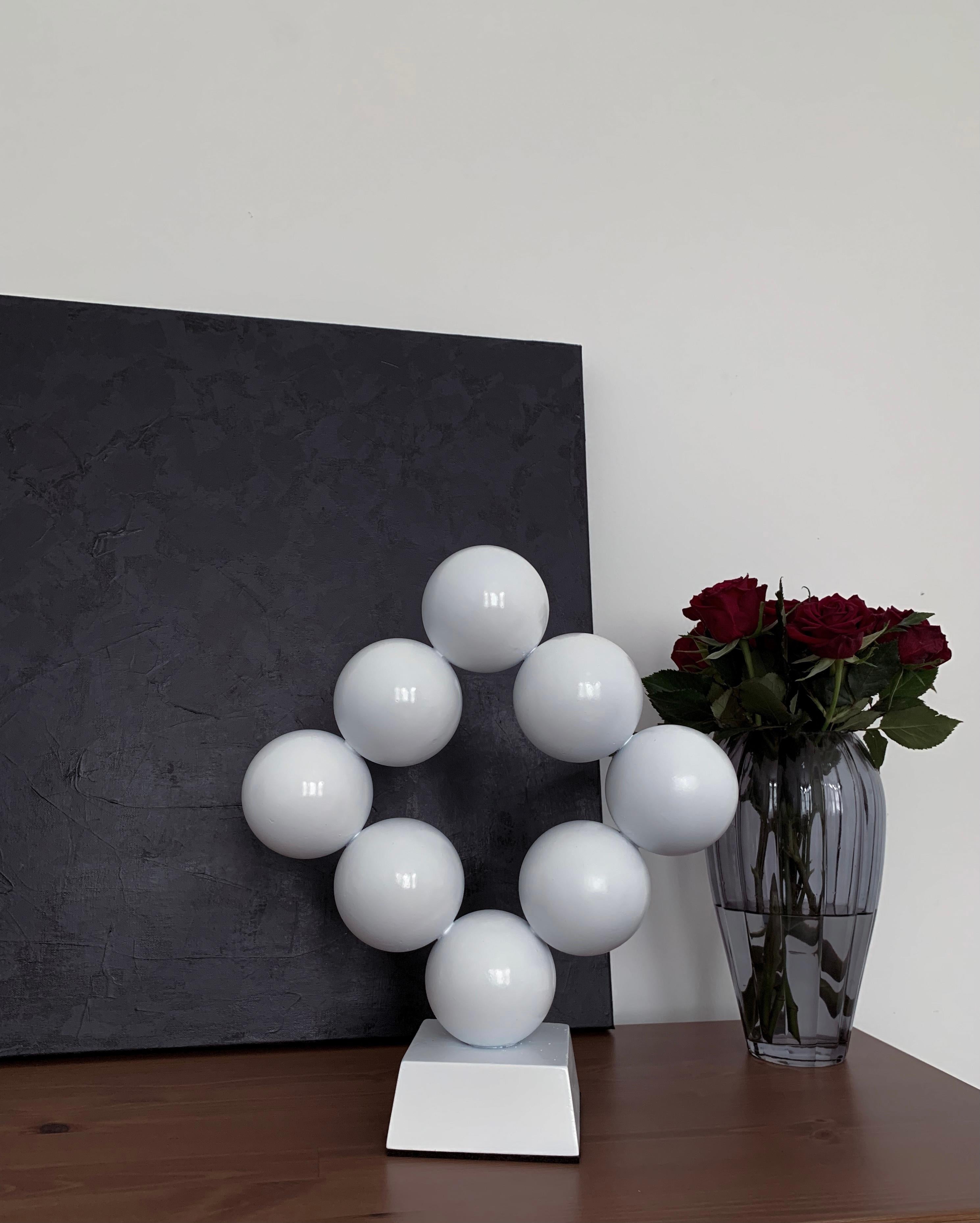 White Rhombus Steel Office Cabinet Interior Sculpture 2