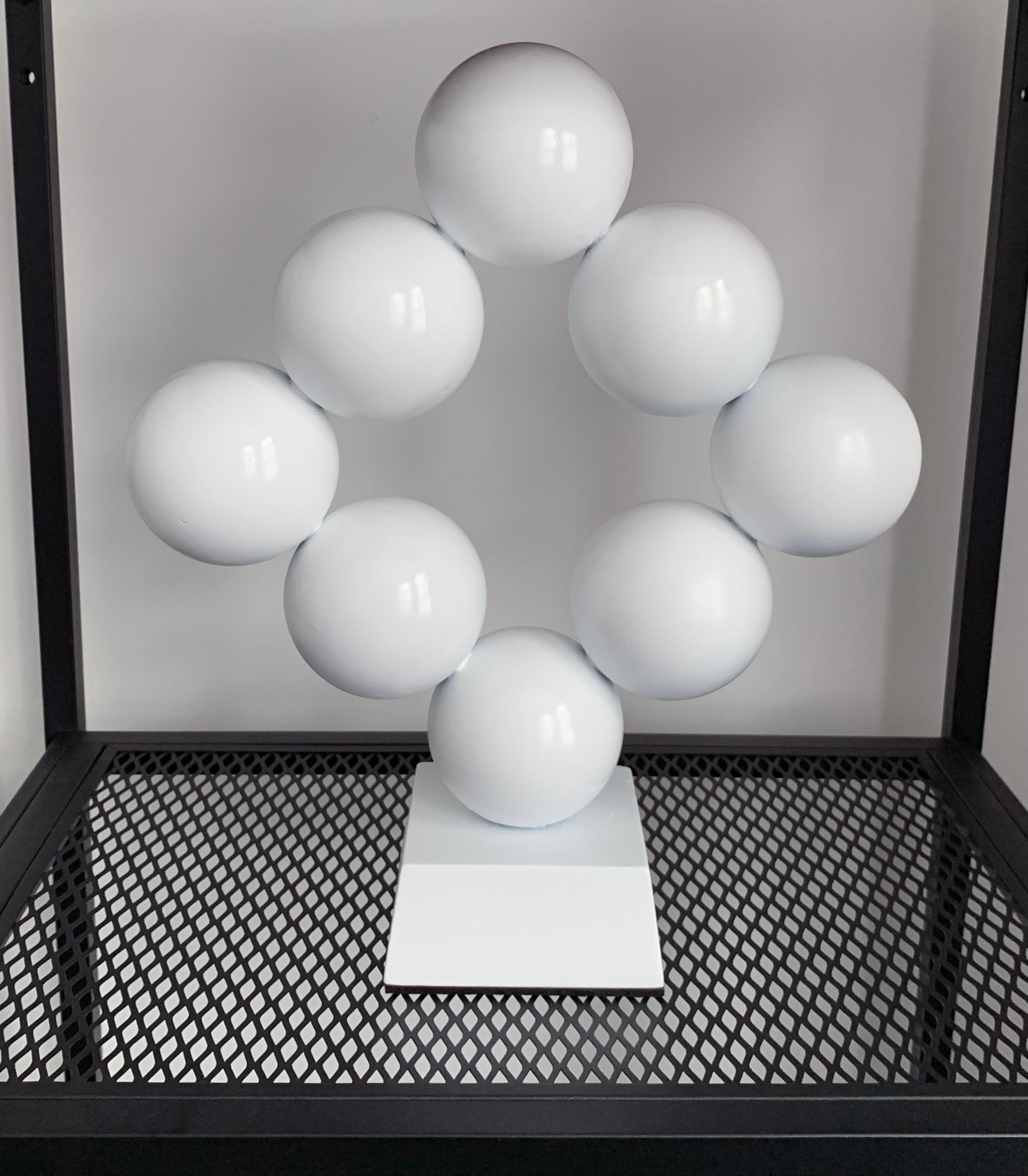 White Rhombus Steel Office Cabinet Interior Sculpture 4