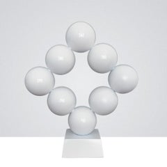 White Rhombus Steel Office Cabinet Interior Sculpture