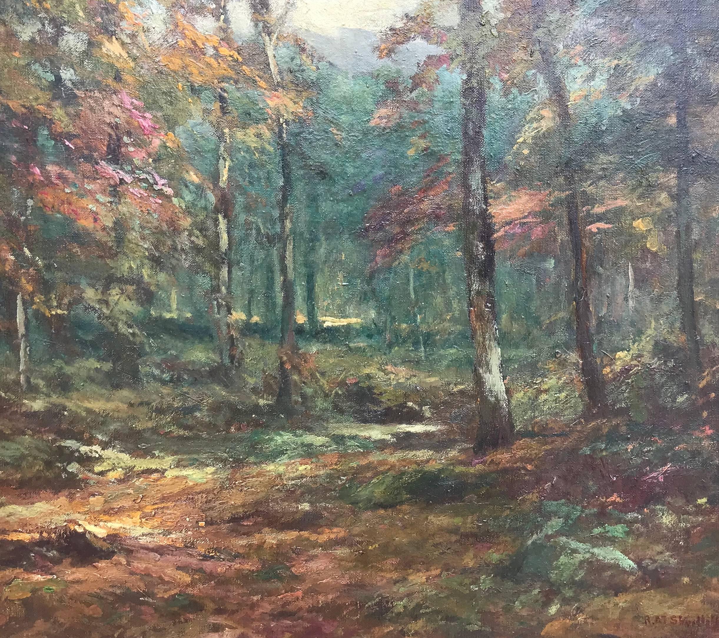 “Forest Light” - Hudson River School Painting by Roswell Morse Shurtleff