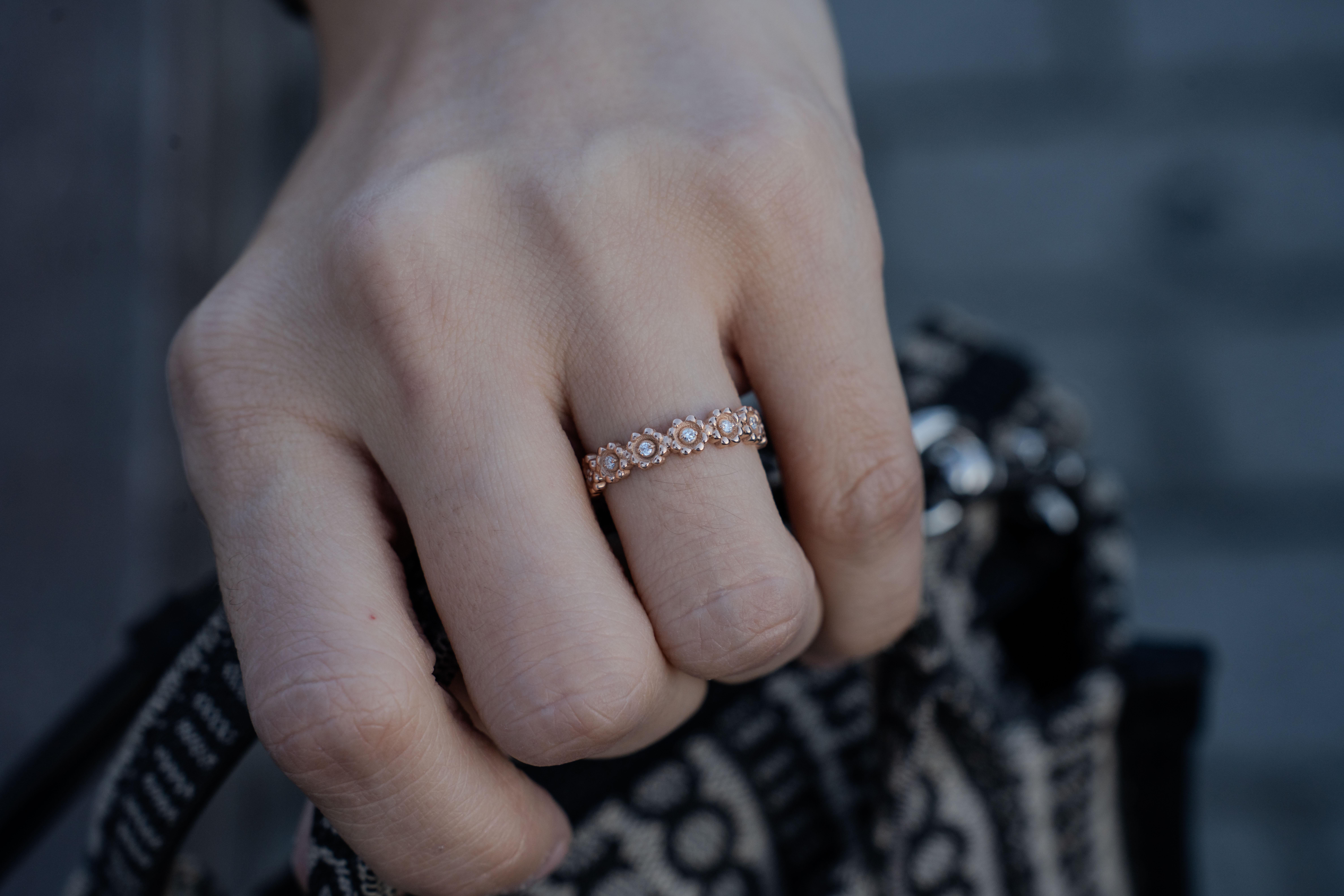For Sale:  Rosy Diamond Wedding Band 2