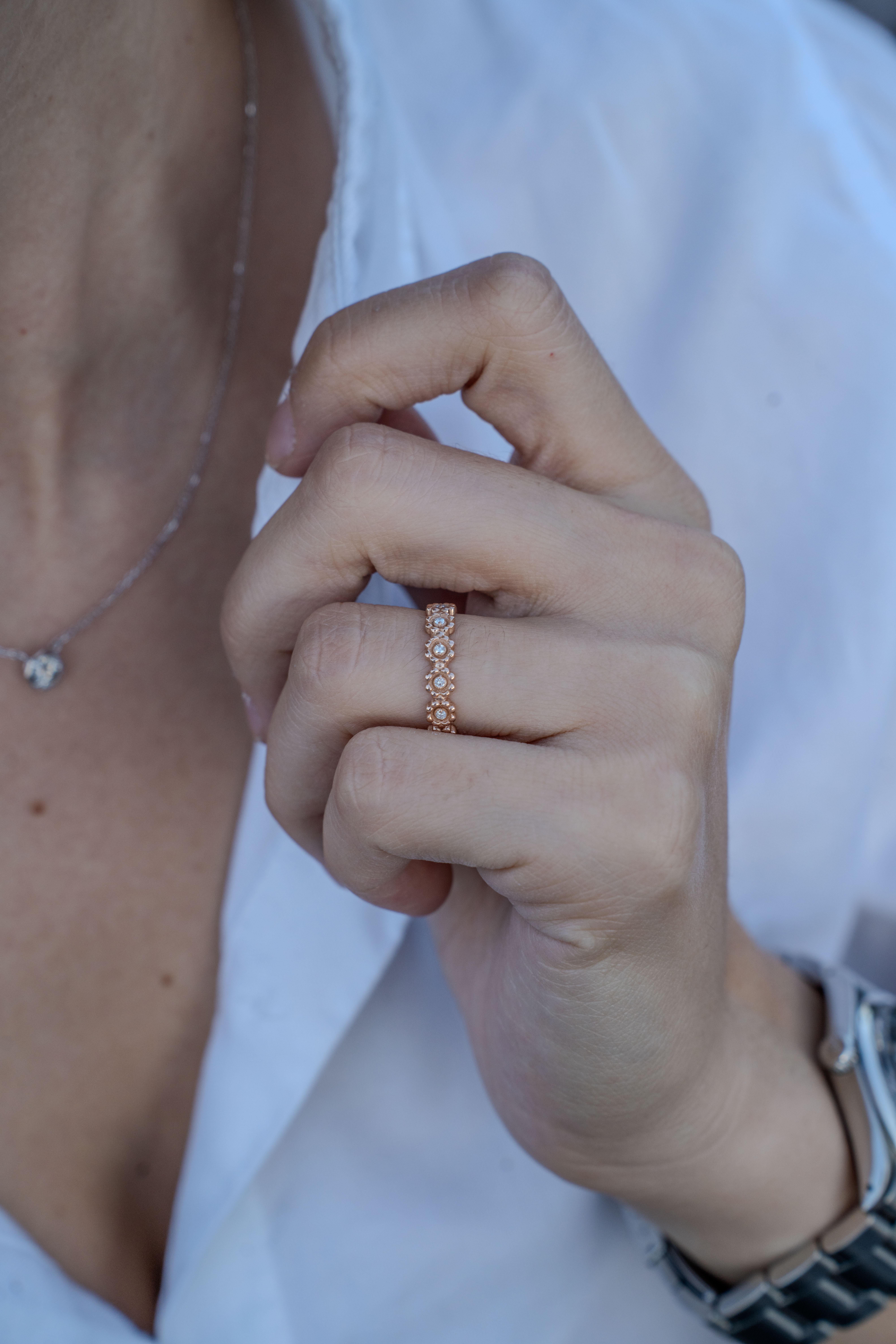 For Sale:  Rosy Diamond Wedding Band 3