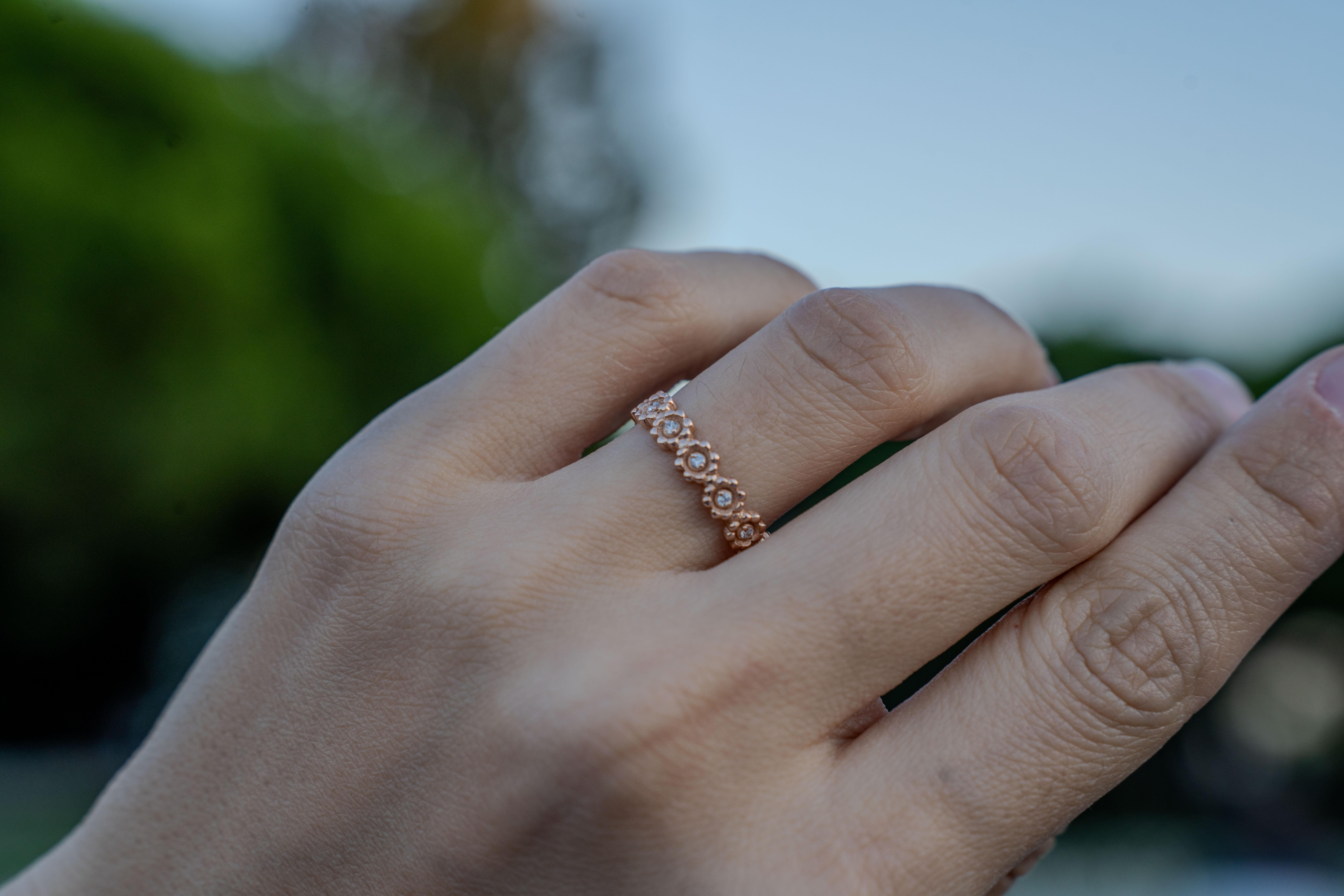 For Sale:  Rosy Diamond Wedding Band 4