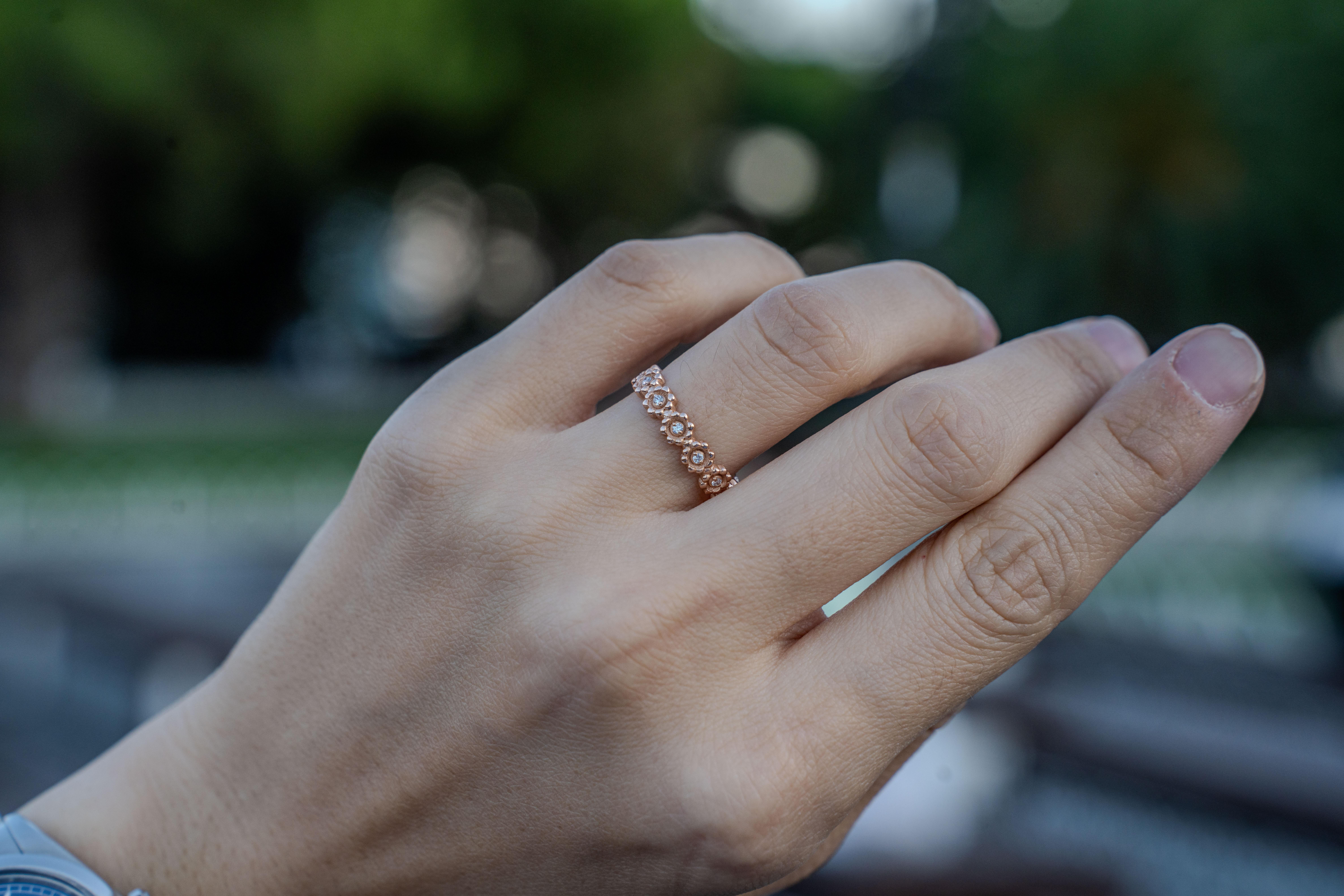 For Sale:  Rosy Diamond Wedding Band 7