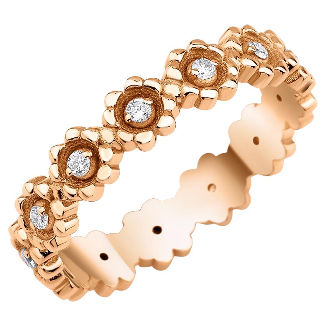 Rosy Diamond Wedding Band