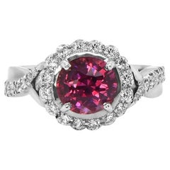 Rosy Sapphire Platinum Ring – 2.09ct Untreated Pink Sapphire