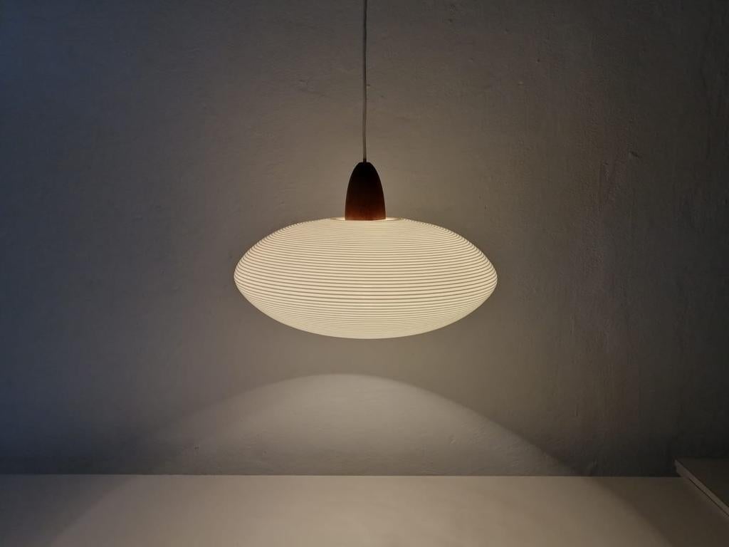 Teak Mid-Century Modern Rotaflex Pendant Lamp by Yasha Heifetz, 1960s