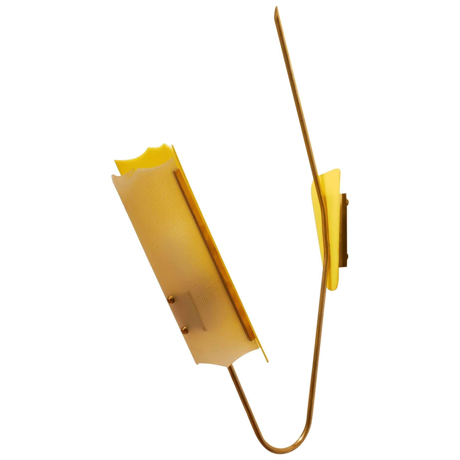 Rotaflex Style 1950s Perspex and Brass Arm Lamp, France For Sale