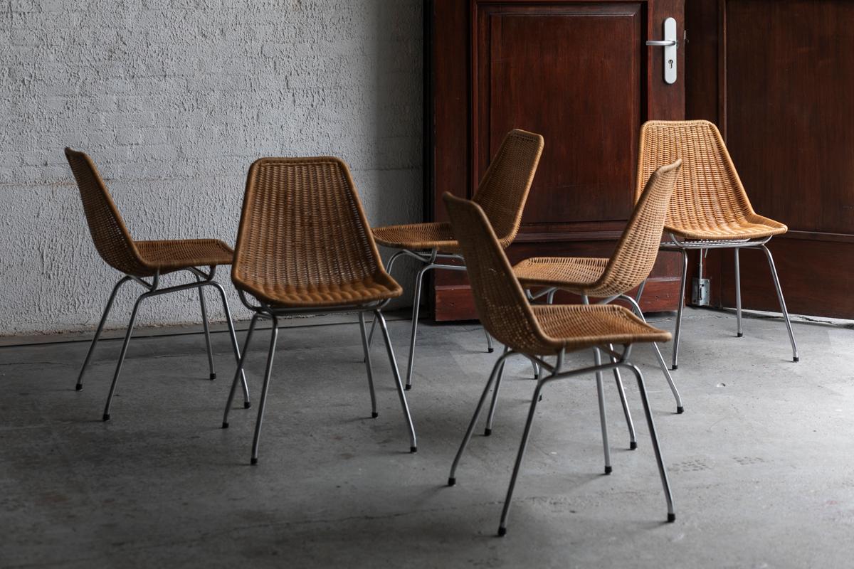 Rotanhuis Set of 6 Rattan Dining Chairs, Dutch design, 1960s 9