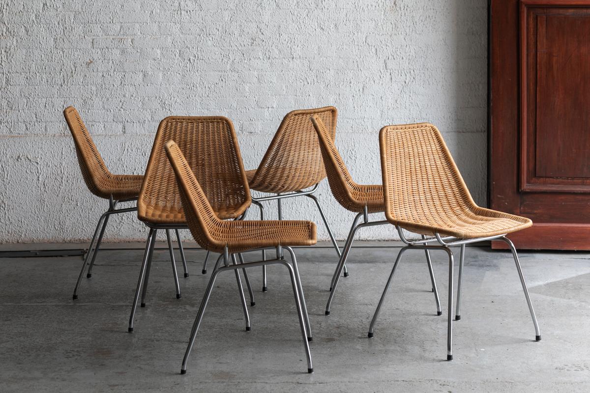 Rotanhuis Set of 6 Rattan Dining Chairs, Dutch design, 1960s 10
