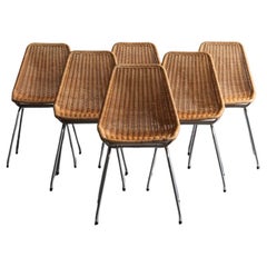Rotanhuis Set of 6 Rattan Dining Chairs, Dutch design, 1960s