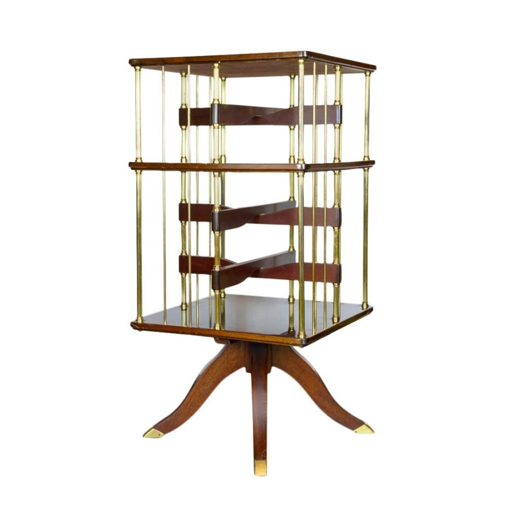 Rotatable Side Stand, Vienna, circa 1910, Mahogany and Brass , Art Nouveau For Sale