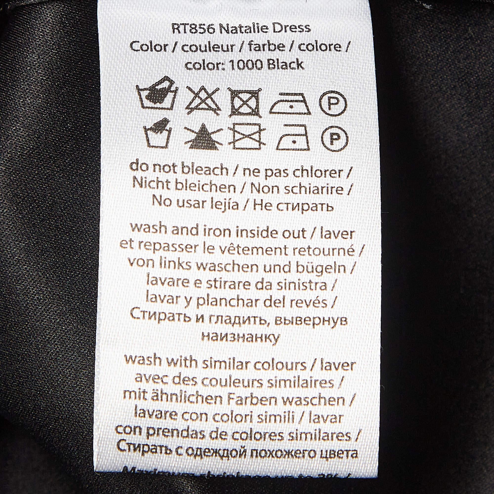 Rotate Birger Christensen Black Satin and Tulle Bow Detail Natalie Mini Dress S For Sale 2