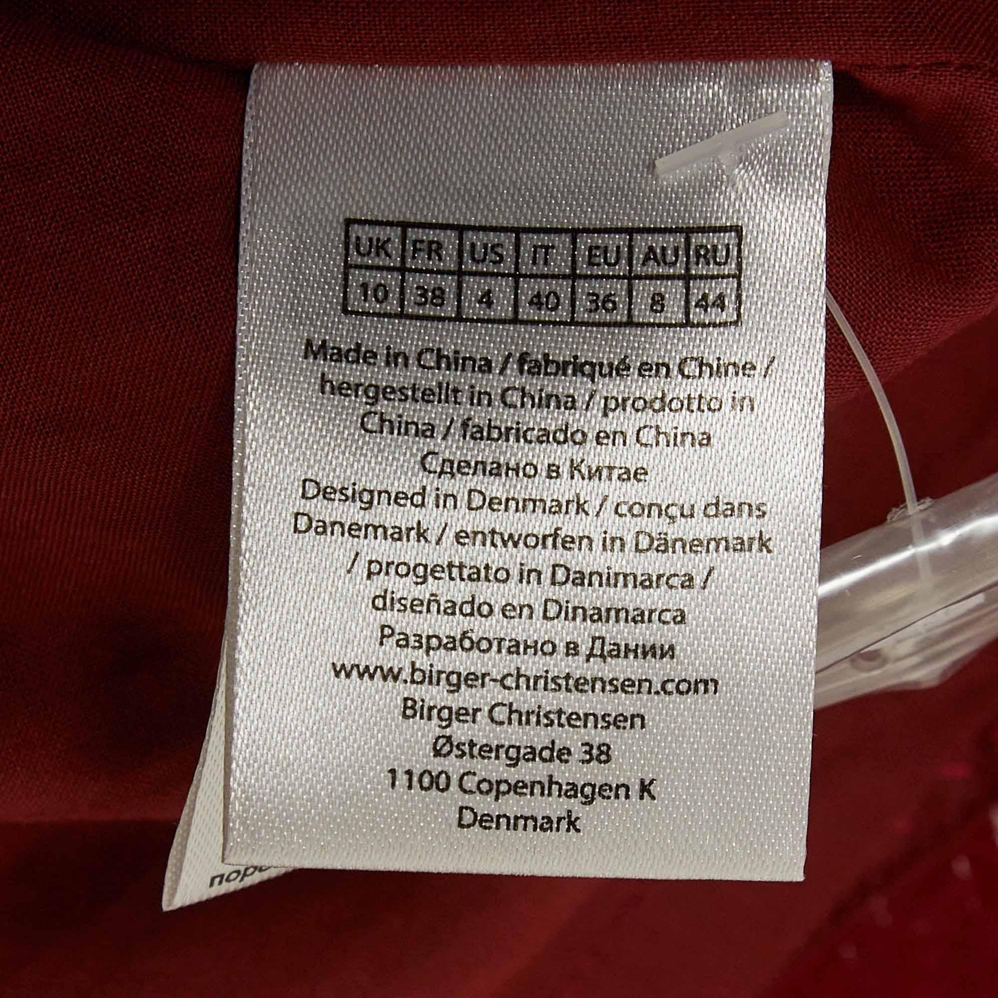 ROTATE Birger Christensen Tibetan Red Faux Leather Kim Mini Dress S 2