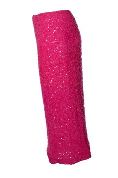 Rotate, pink sequinned skirt with back slit