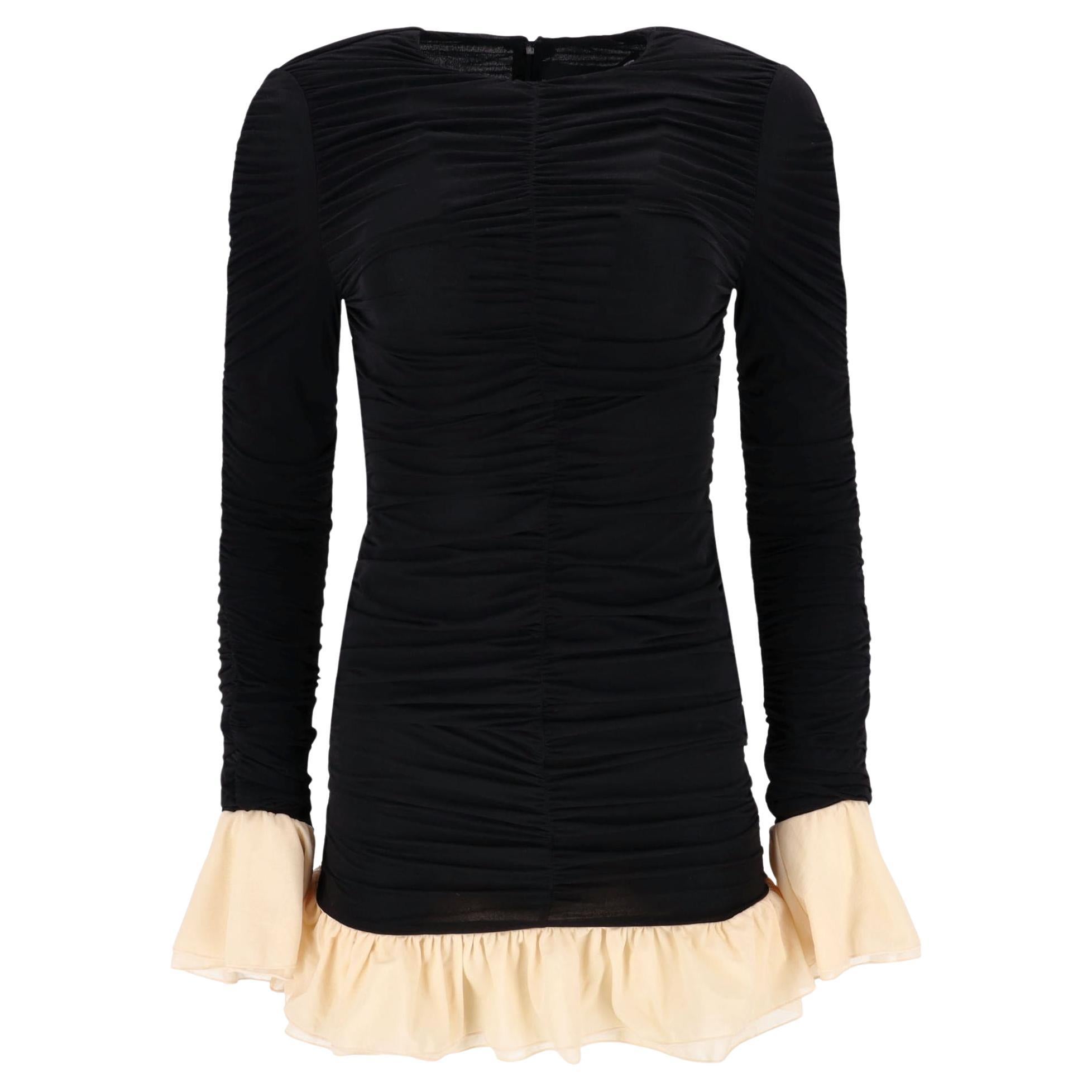 Rotate Ruffle Trimmed Ruched Mini Dress For Sale