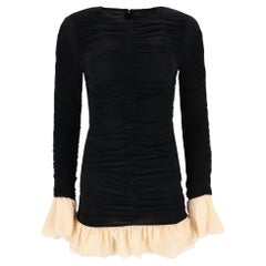 Rotate Ruffle Trimmed Ruched Mini Dress
