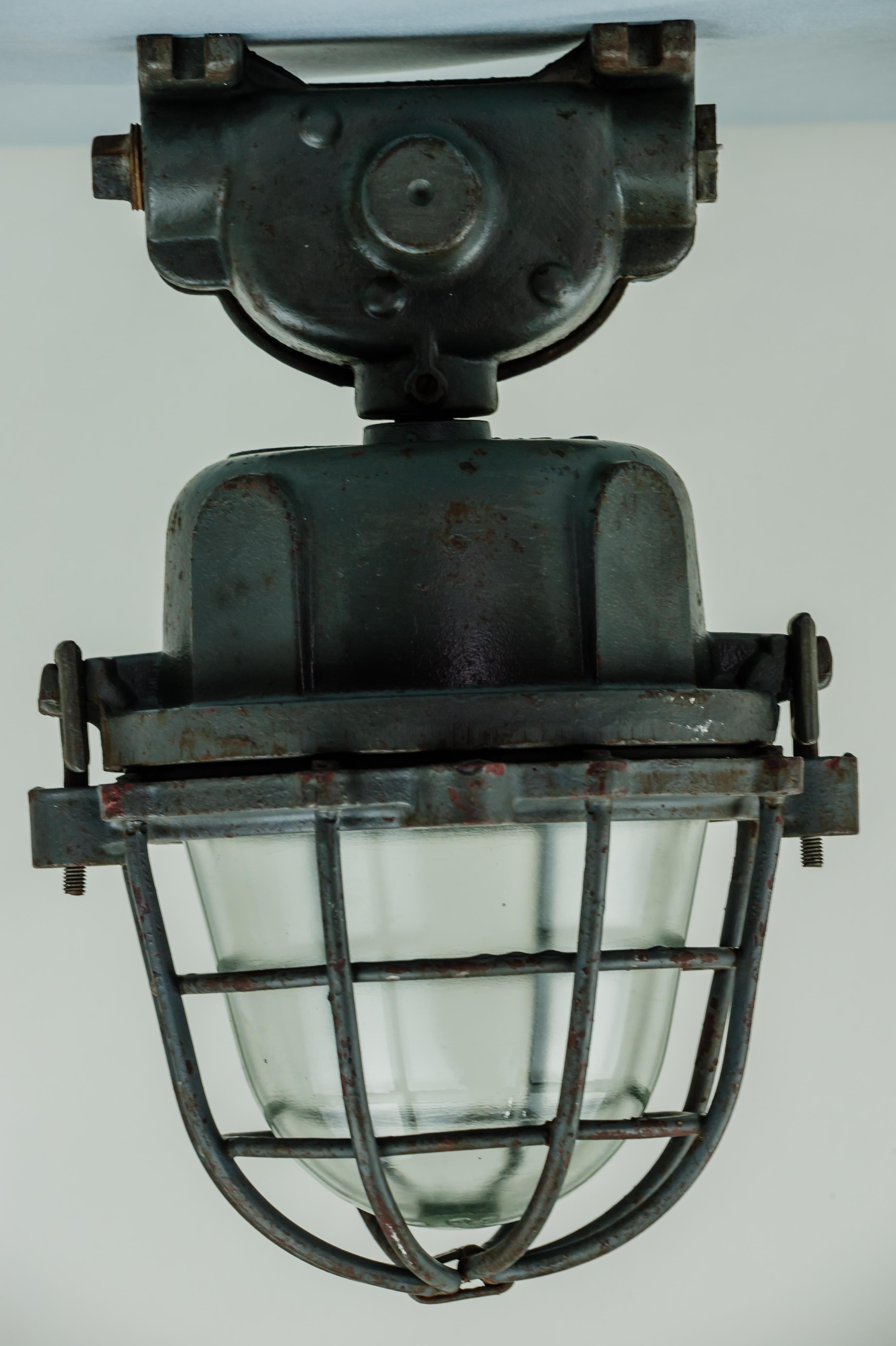 Glass Rotating and Heavy Industry Schaco Lamp, 1930s