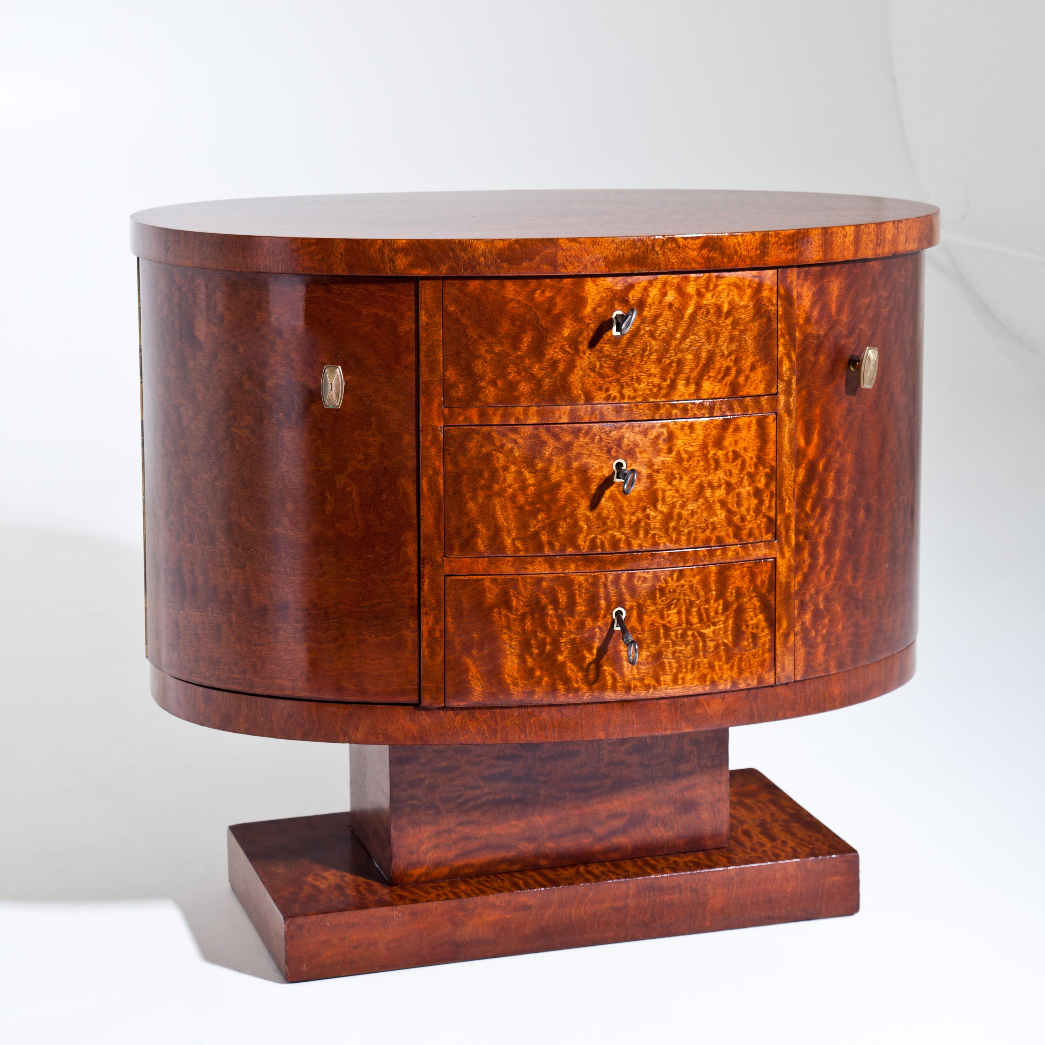 French Rotating Art Deco Nightstand, France c. 1925