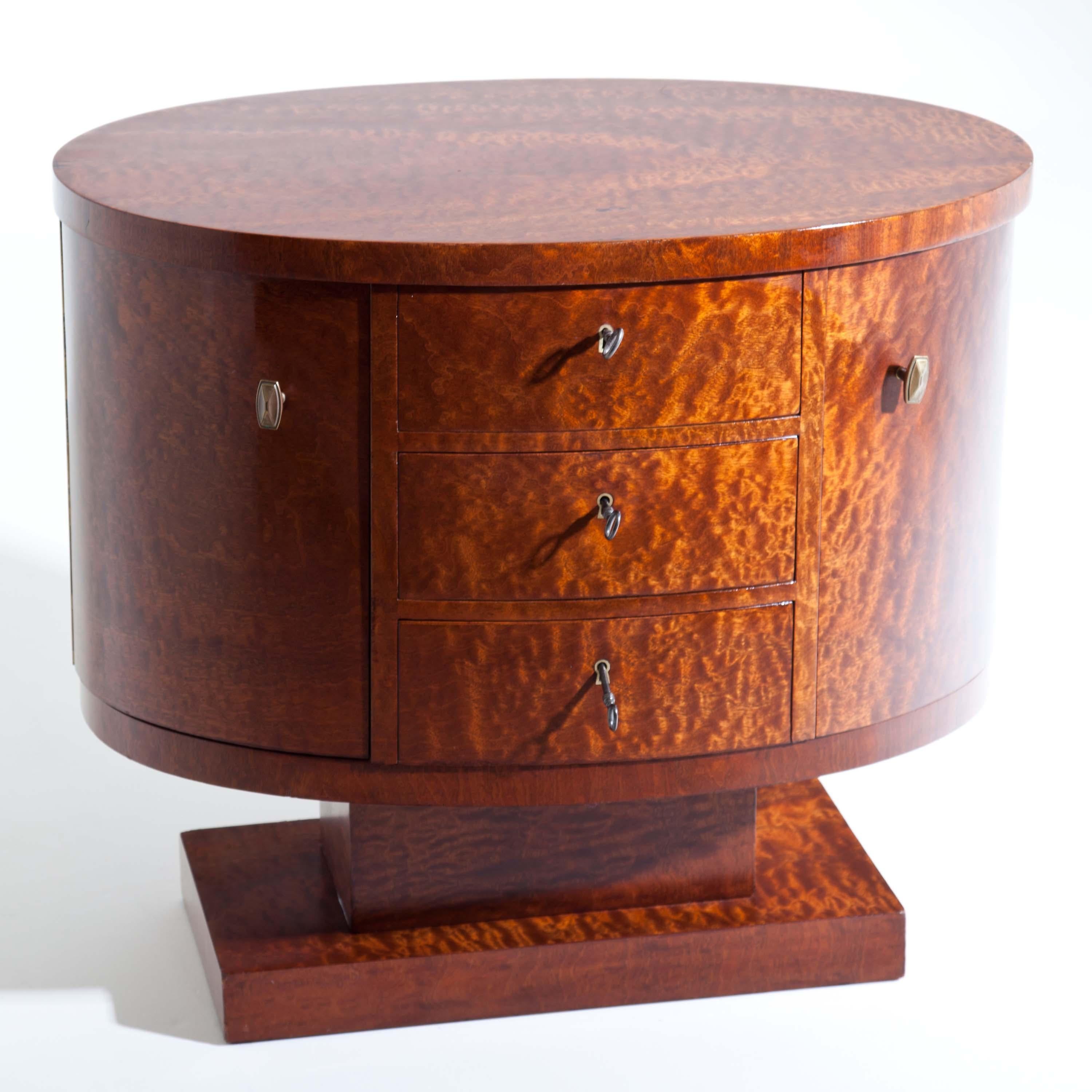 Rotating Art Deco Nightstand, France c. 1925 In Good Condition In Greding, DE