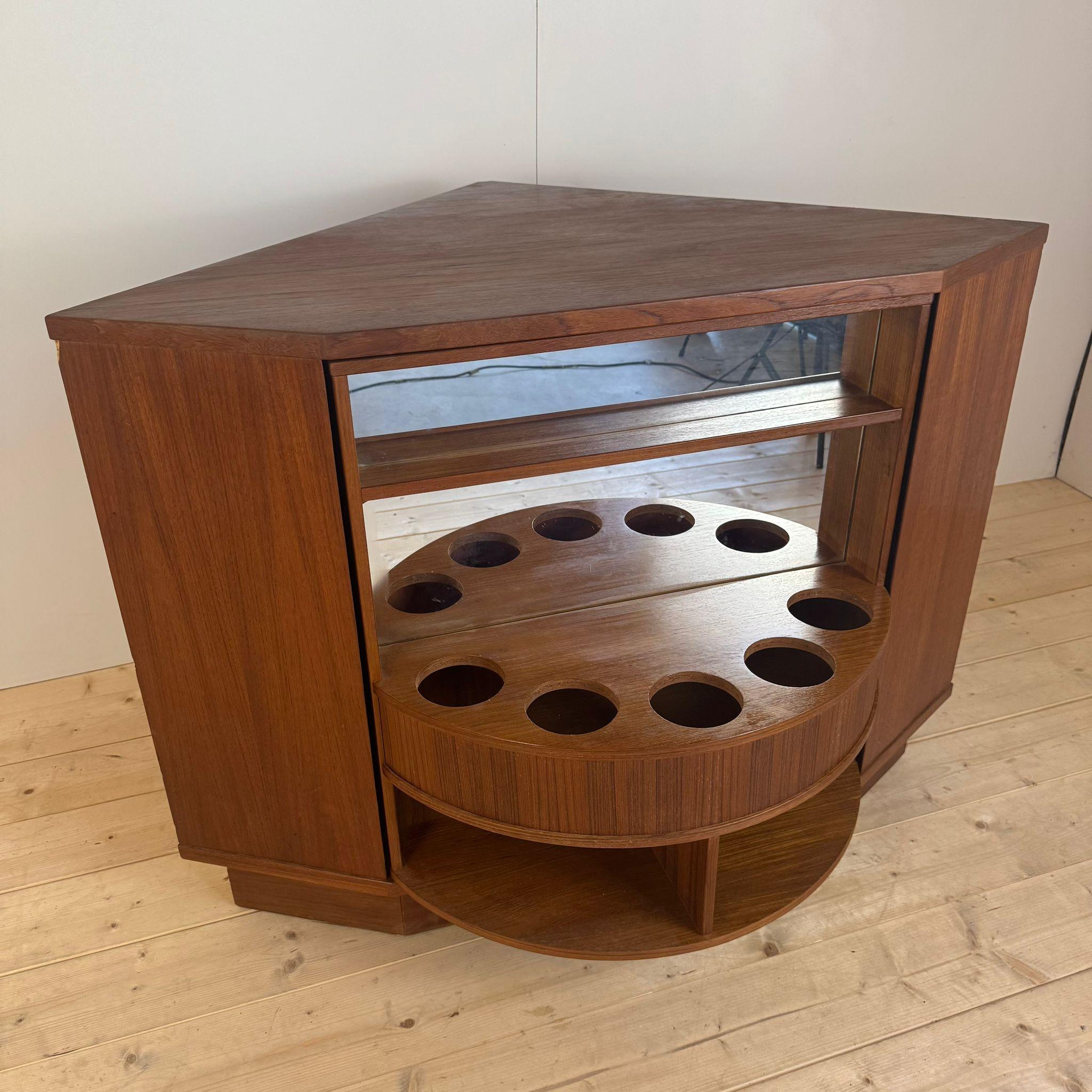 Danish Rotating bar cabinet in teak, Denmark 1960 For Sale