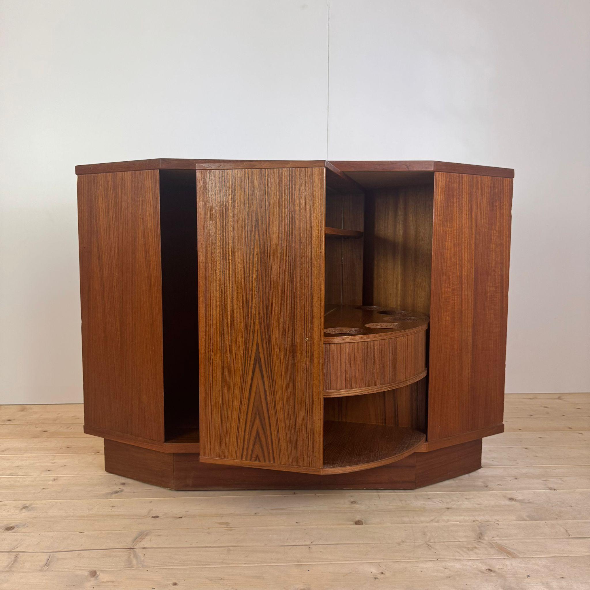 Mid-20th Century Rotating bar cabinet in teak, Denmark 1960 For Sale