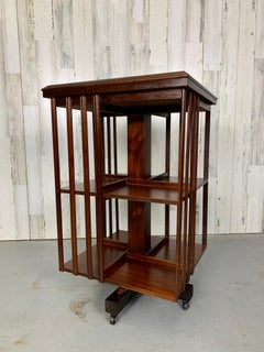 Rotating Bookcase with Marquetry