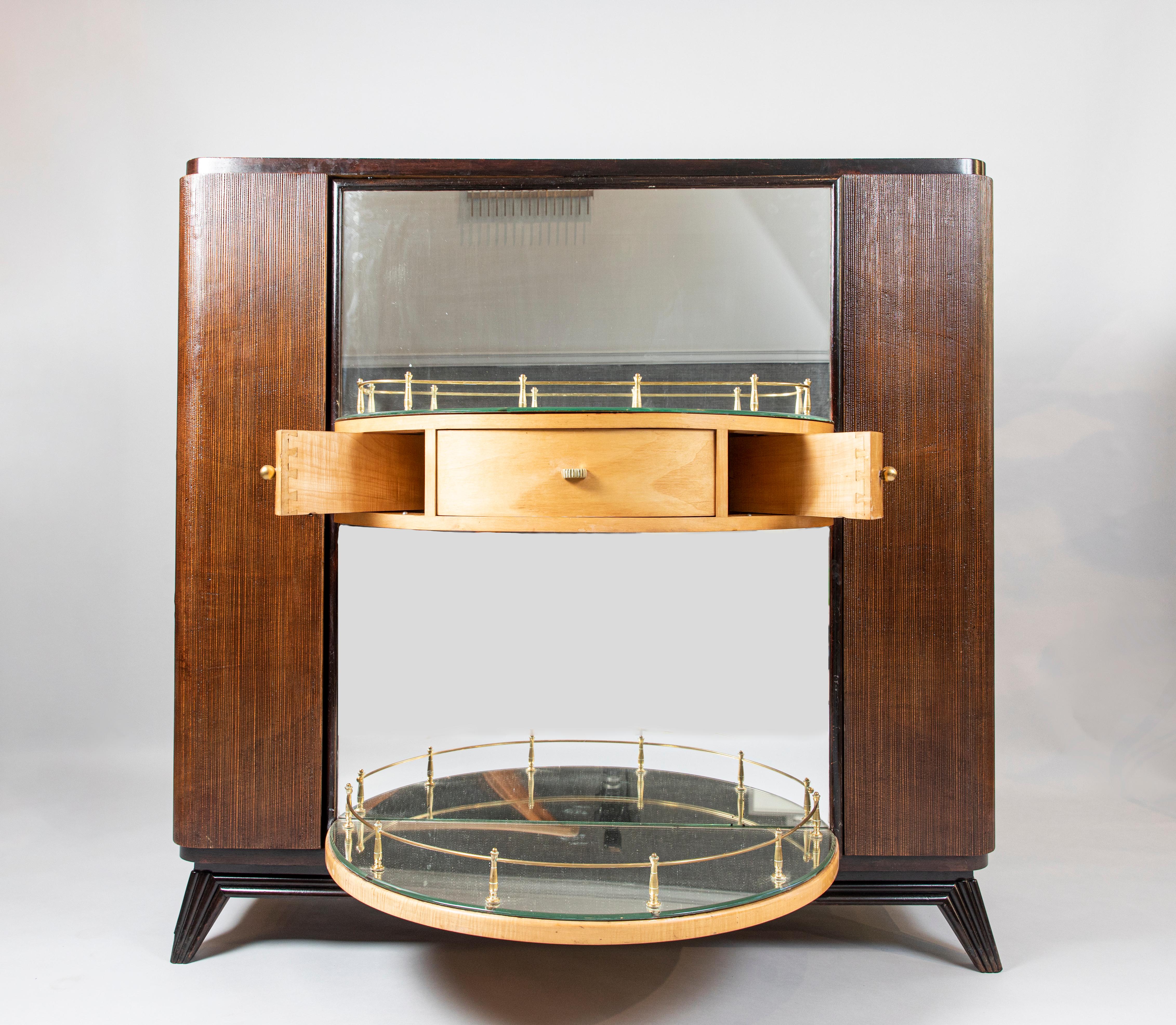 Mid-Century Modern Rotating Cabinet , unique piece with the Expertise of Fondazione Borsani Archive For Sale