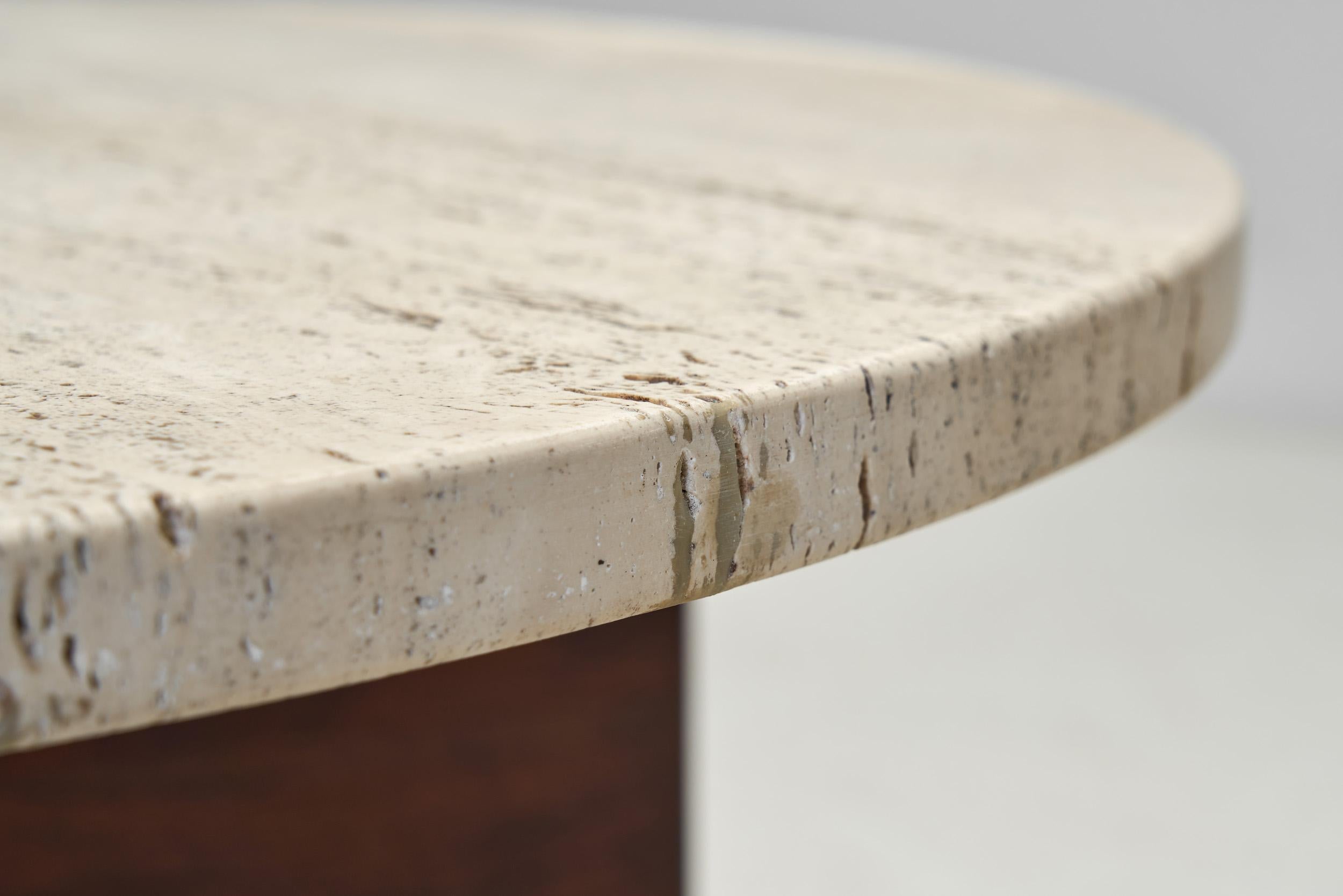 Travertine Rotating Coffee Table by Arden Riddle, United States 1969