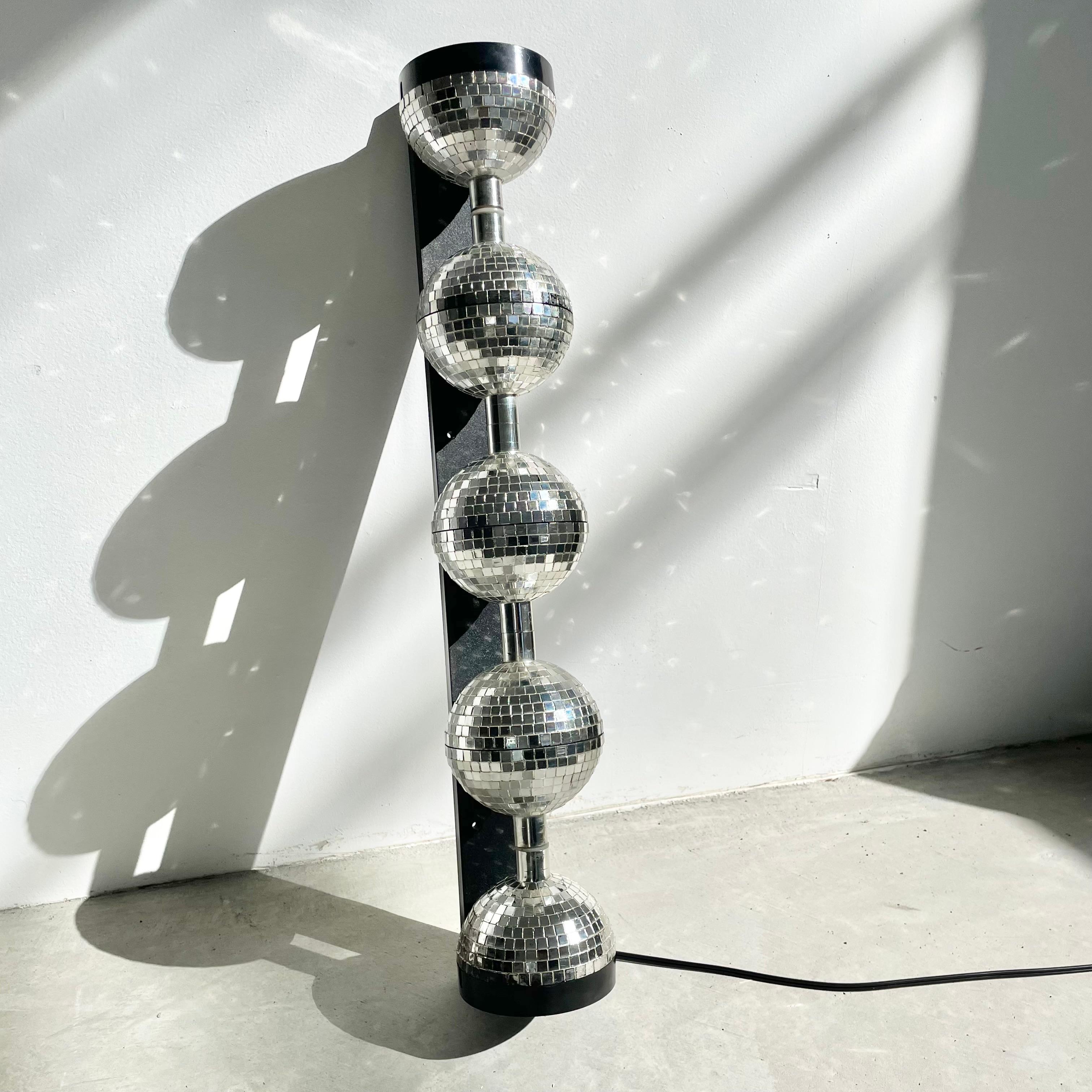 Rotating Disco Ball Wall Mount, 1970s USA In Good Condition In Los Angeles, CA