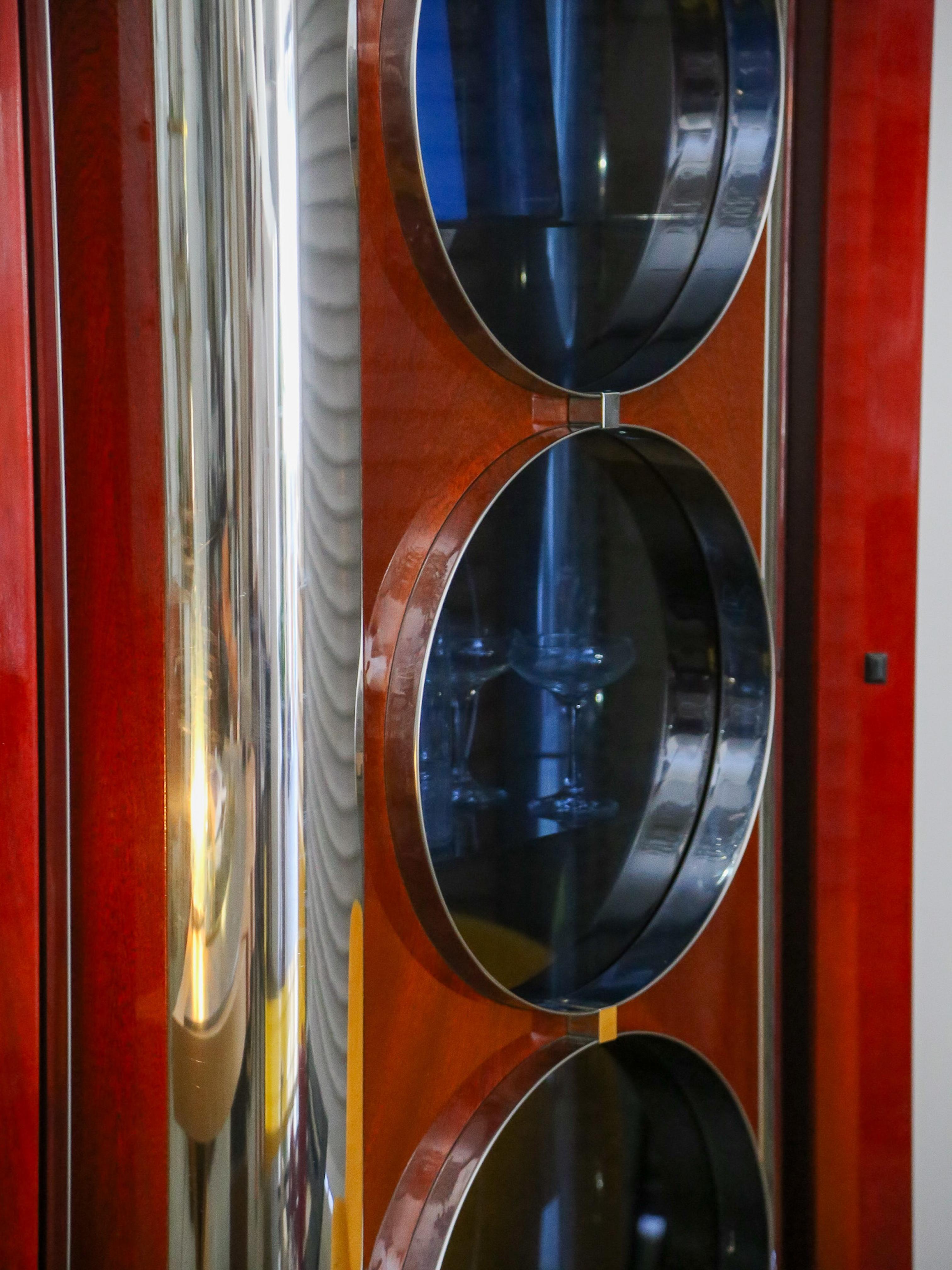 Rotating Dry Bar Cabinet in the Style of Willy Rizzo in Wood & Chrome 11