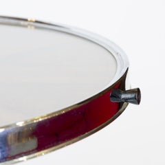 Rotating Tray as Table Top, Art Deco, circa 1920-1930, Walnut and Chrome