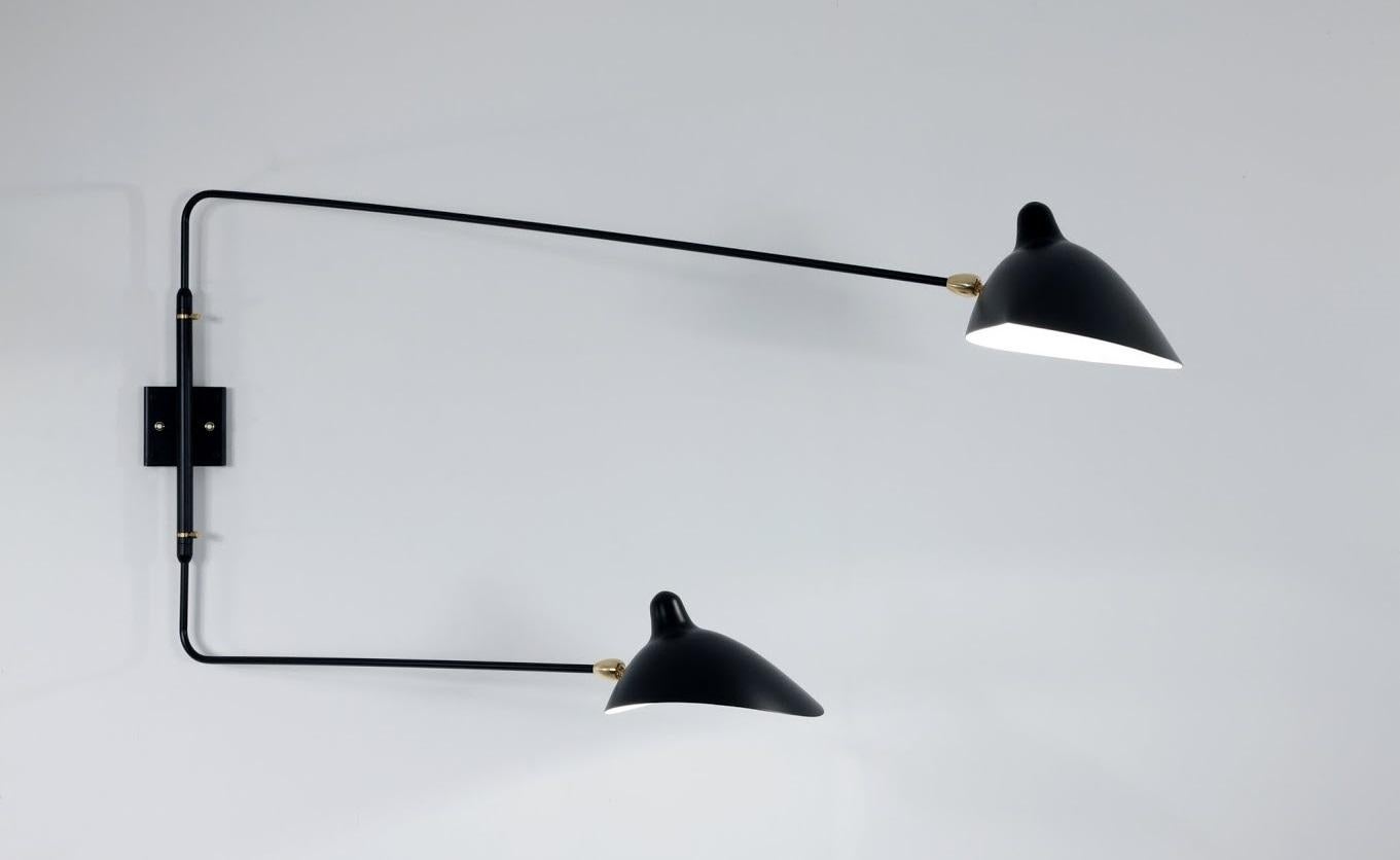 Mid-Century Modern Rotating Two-Arm Sconce by Serge Mouille