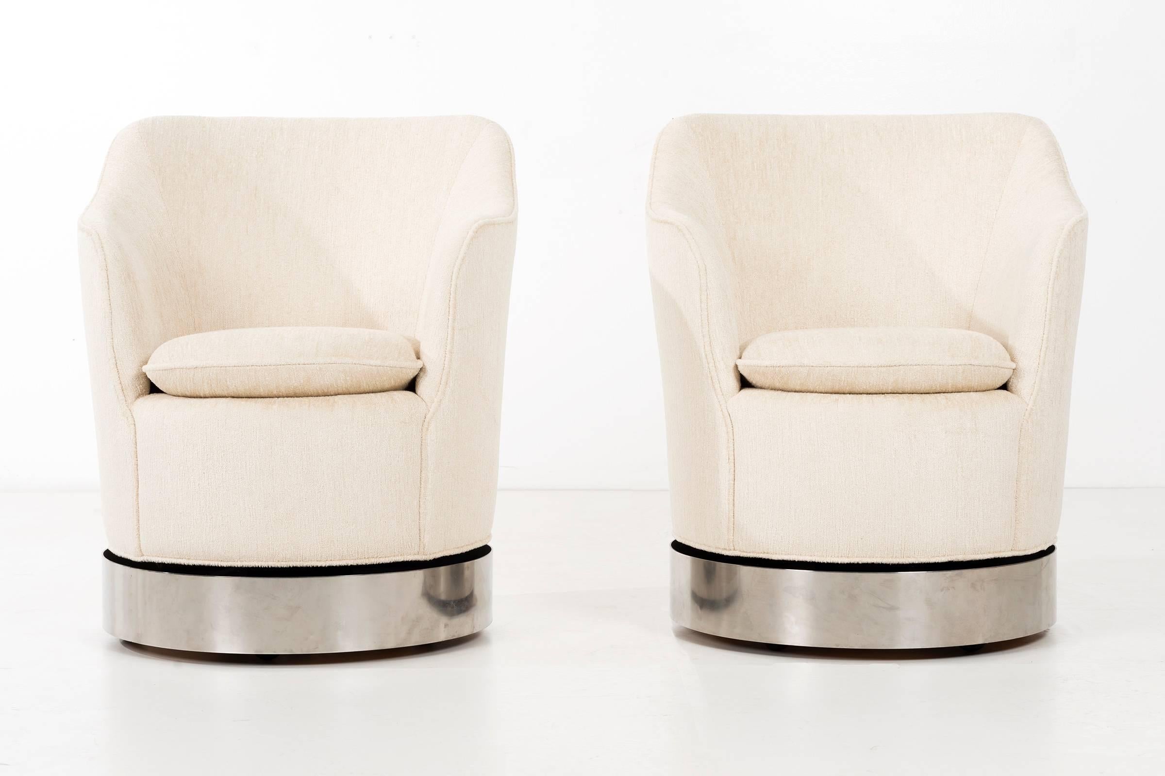 American Rotating White Swivel Chairs Philip Enfield