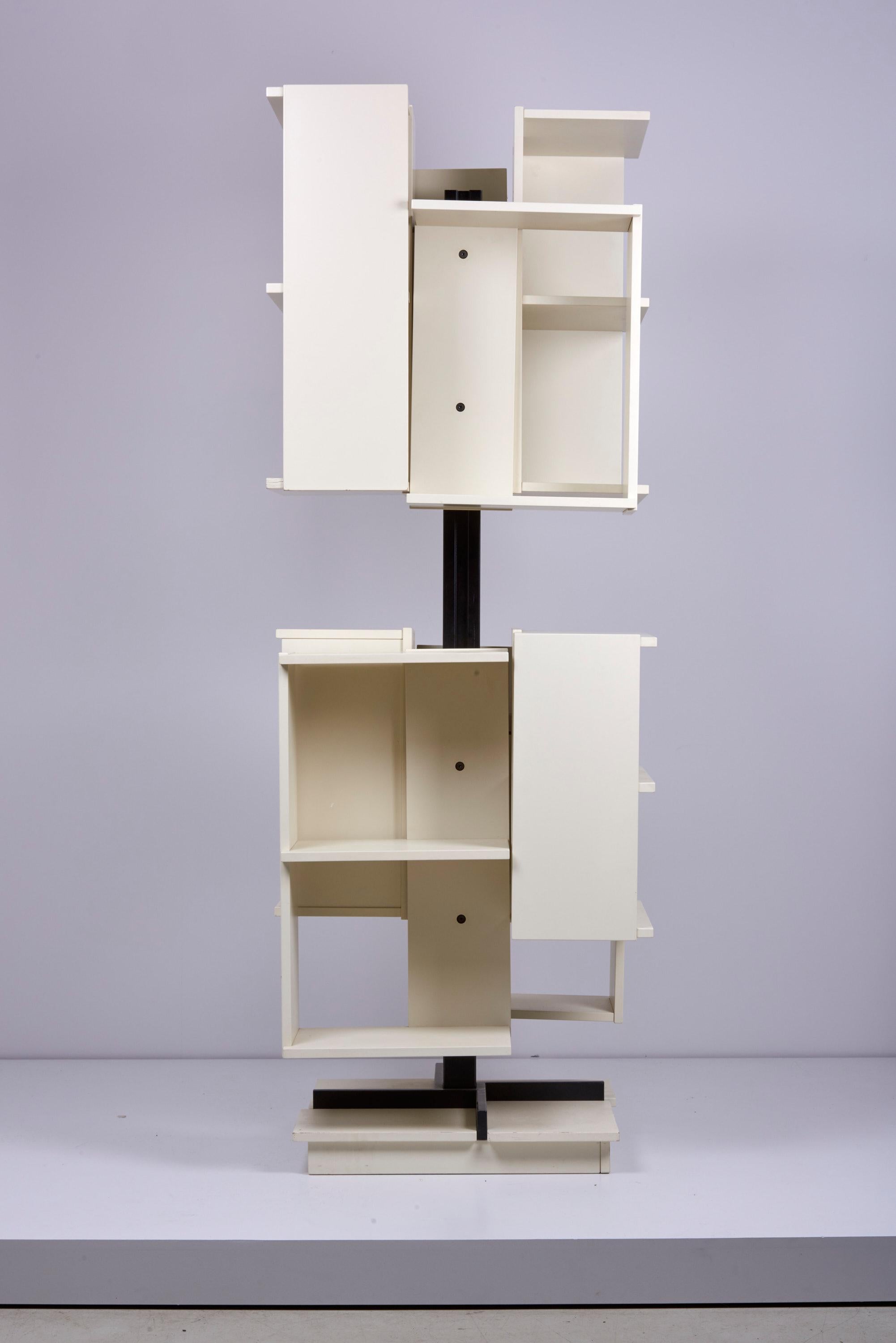 Mid-Century Modern Rotating Wooden Bookshelf by Claudio Salocchi for Sormani, Italy