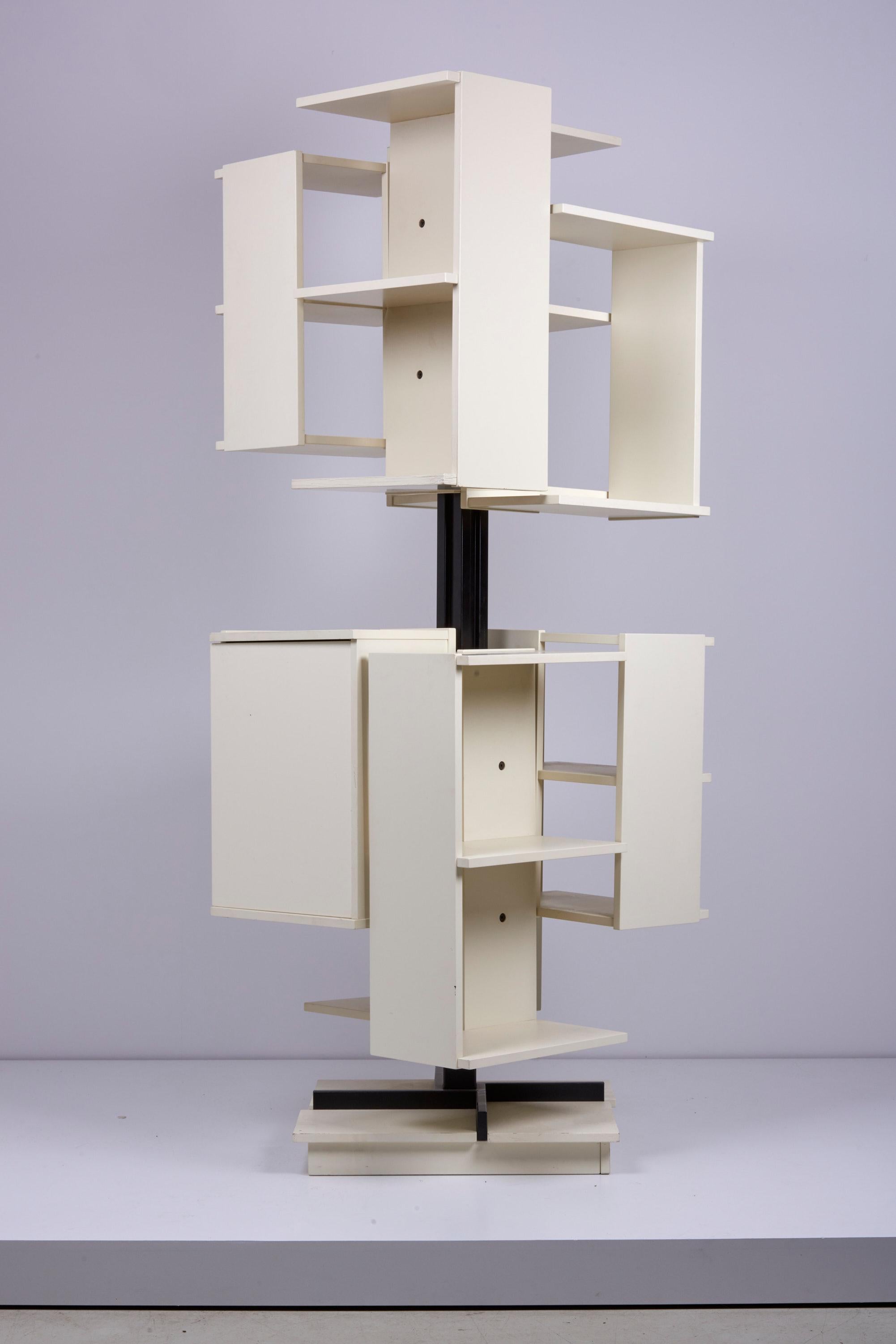 Italian Rotating Wooden Bookshelf by Claudio Salocchi for Sormani, Italy
