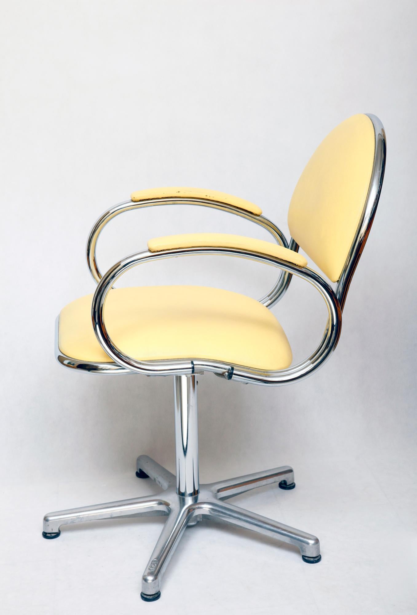 Late 20th Century Rotating Yellow Armchair ECA, Space Age, Germany, 1970s For Sale