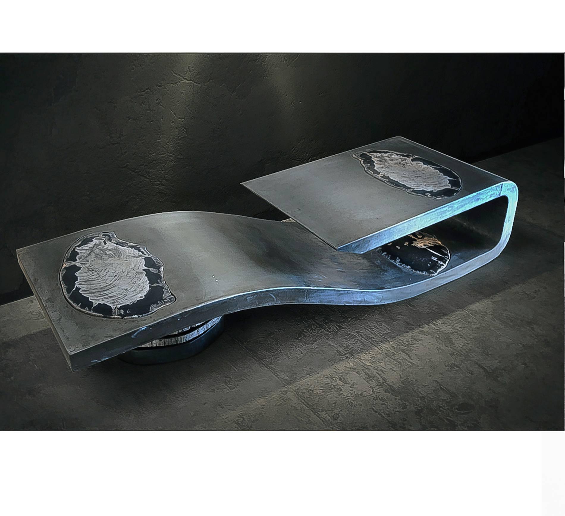 Contemporary Rotation Sculptural Coffee Table For Sale