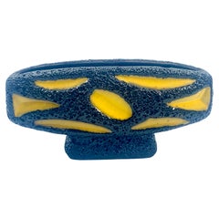 Roth Keramic rare yellow and black lava headlamp vase, West Germany, c.1970