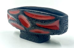 Roth Keramic red and black lava headlamp vase, West Germany, c.1970