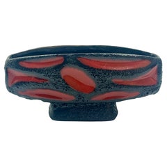 Jarrón Roth Keramic de lava roja y negra, Alemania Occidental, c.1970