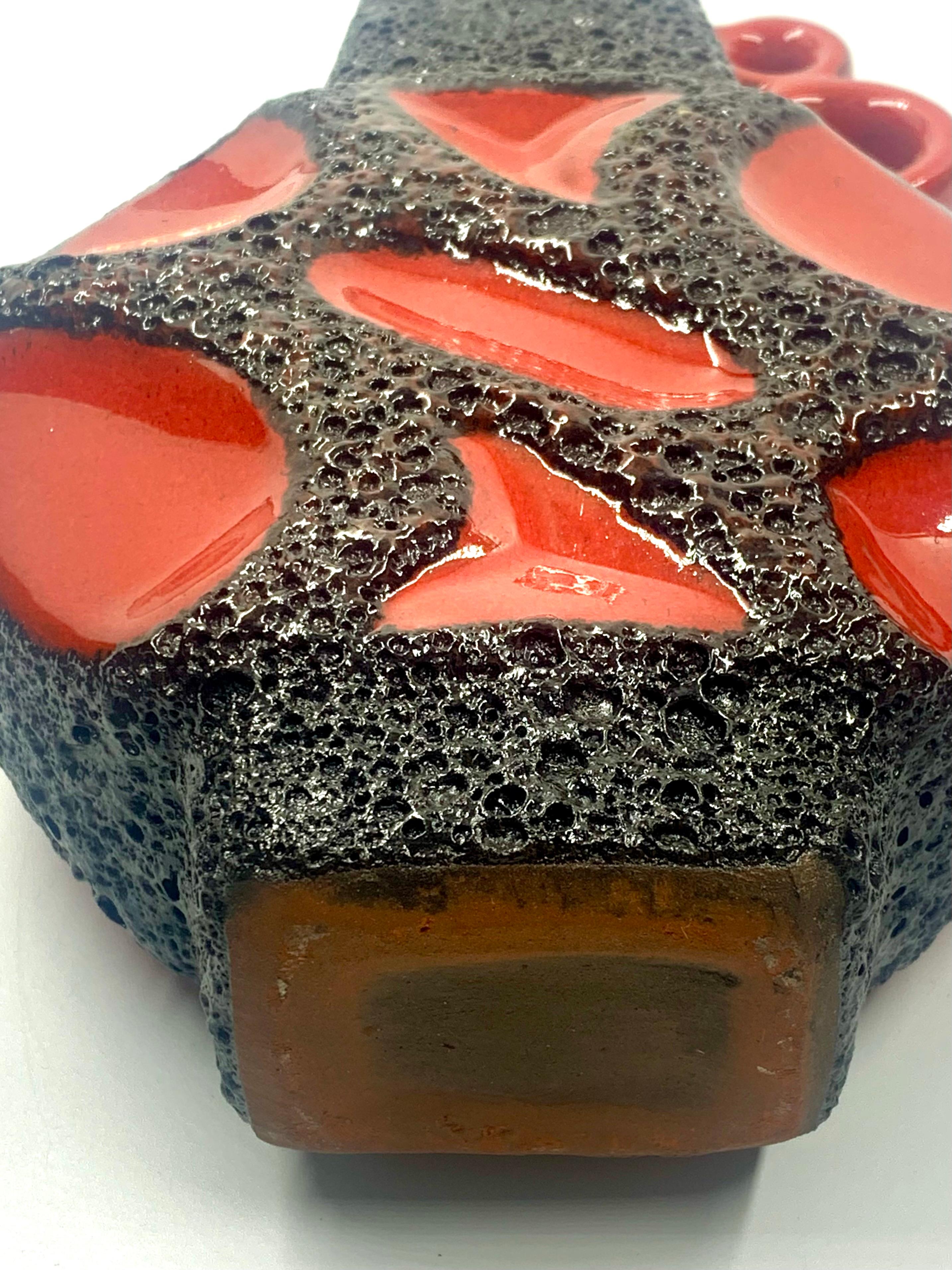 Jarrón Roth Keramik esmaltado en lava brillante roja y negra, Alemania Occidental, c.1970 en venta 3