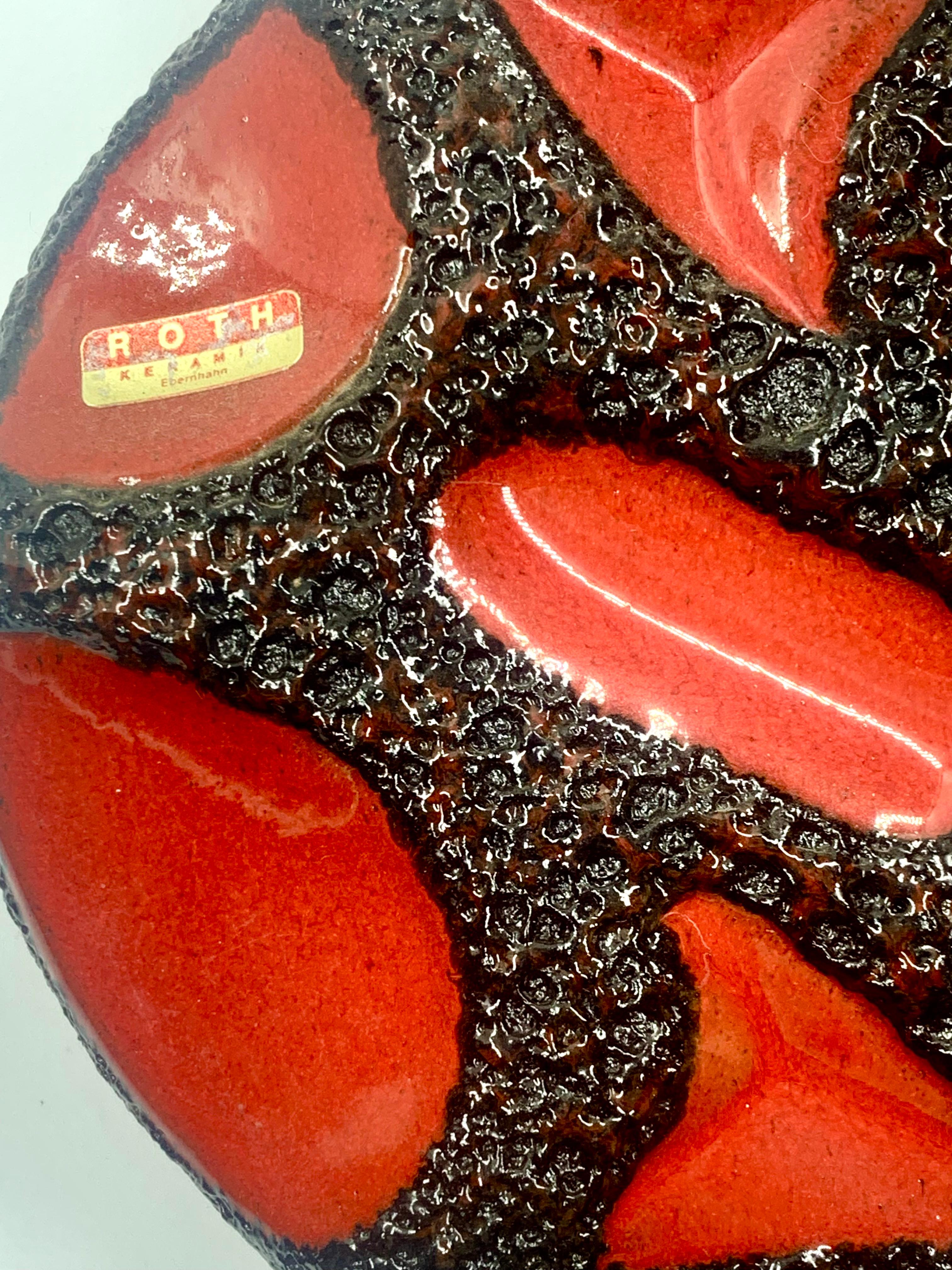 Jarrón Roth Keramik esmaltado en lava brillante roja y negra, Alemania Occidental, c.1970 en venta 1