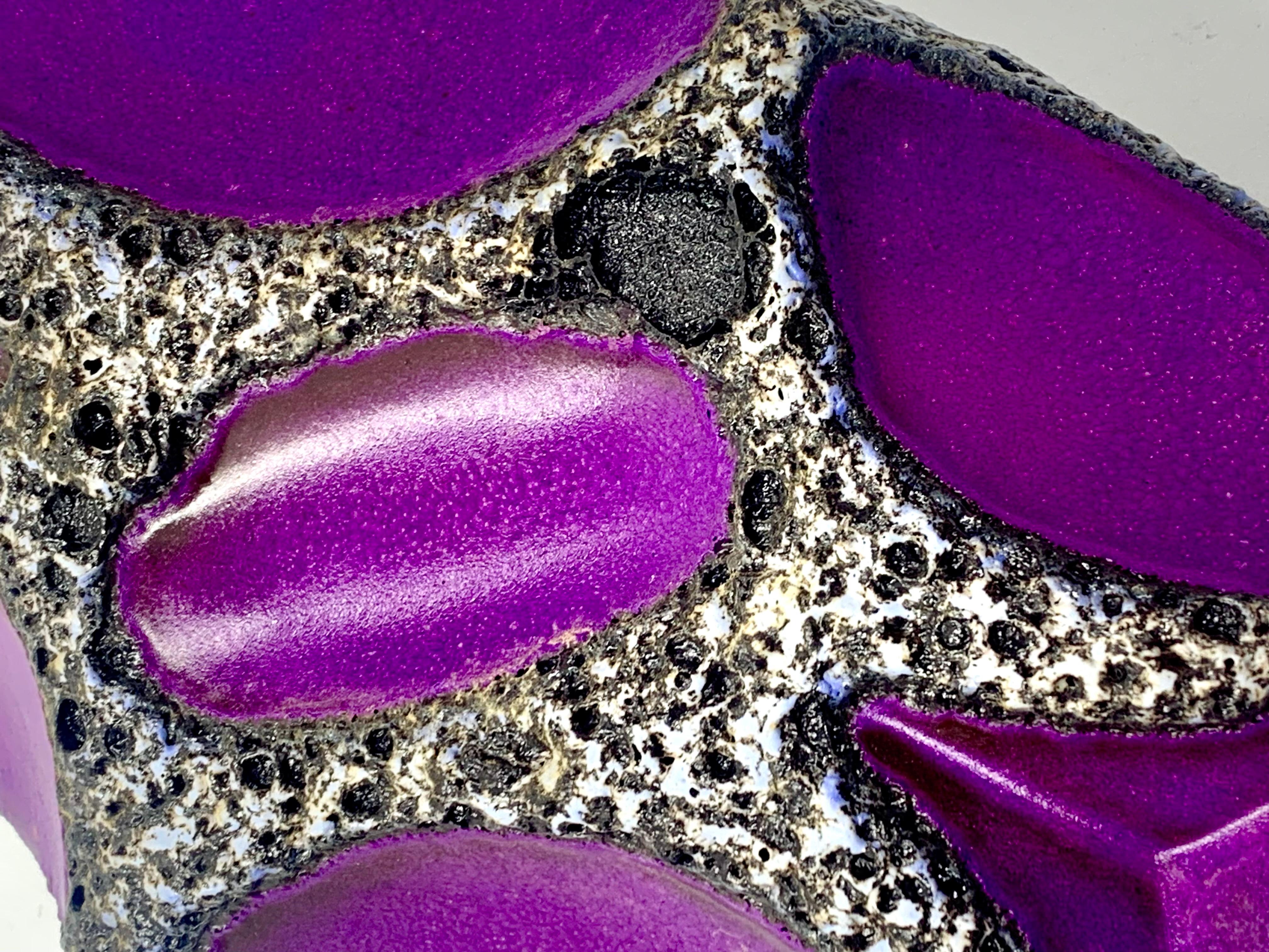 Roth Keramik purple and white and black lava glazed vase, West Germany, c.1970 For Sale 3
