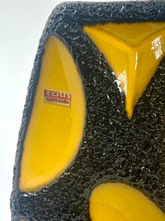 Roth Keramik rare yellow and black lava glazed vase, West Germany, c.1970